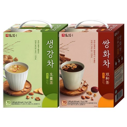 담터 쌍화차 플러스 15g 70p + 생강차 플러스 15g 70p, 1세트