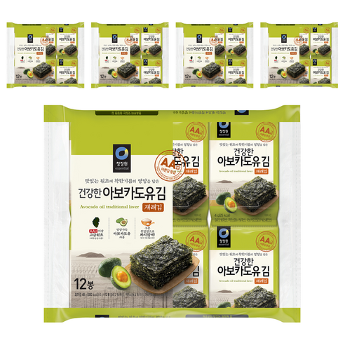 청정원 건강한 아보카도유김 재래김, 4g, 60개