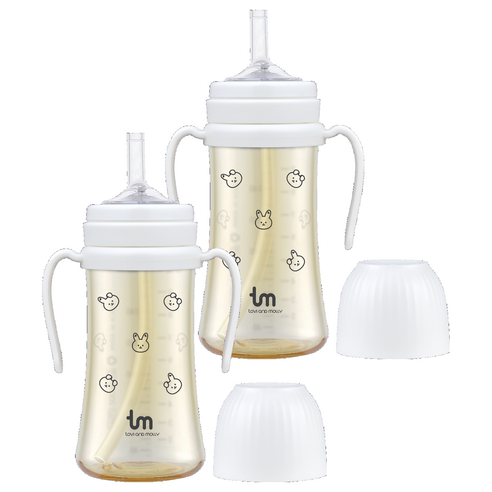 토비앤몰리 돗바니 PPSU 빨대컵 280ml, 2개, 화이트