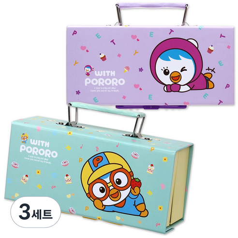 위드뽀로로 비밀지함 필통 2종 세트, 뽀로로 + 패티, 3세트