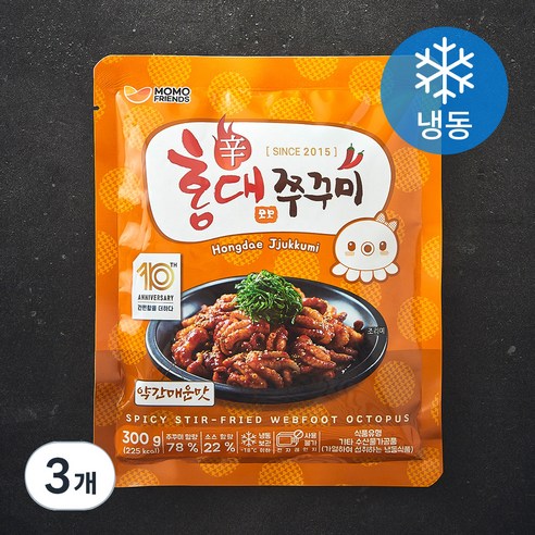모모프렌즈 홍대쭈꾸미 약간매운맛 (냉동), 300g, 3개