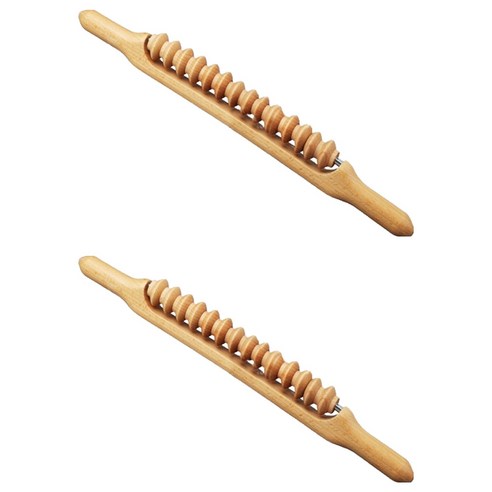 룻츠 마사지 나무 스틱 소, 2개, 우드 네츄럴