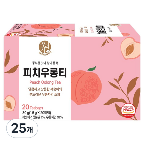 우리차 피치우롱티, 1.5g, 20개입, 25개