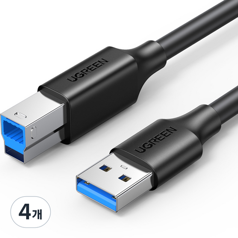 유그린 USB 3.0 AM BM AB 케이블, 4개, 2m