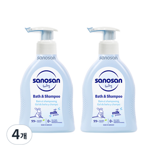 사노산 2.0 베이비 바스앤샴푸, 200ml, 4개