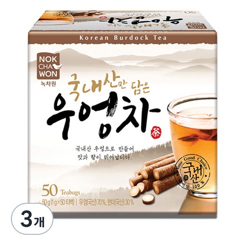 녹차원 국내산만담은 우엉차, 1g, 50개입, 3개