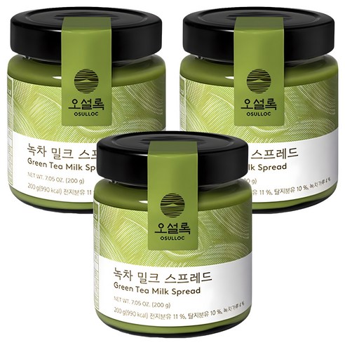 오설록 녹차 밀크 스프레드, 200g, 3개