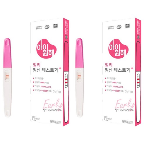 아이원해 얼리 임신테스트기 플러스, 1개입, 2개