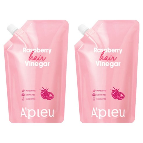 어퓨 헤어 식초 리필용 라즈베리향, 400ml, 2개