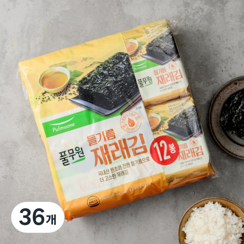 풀무원 들기름 재래도시락김, 5g, 36개