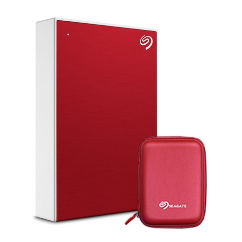 씨게이트 ONE TOUCH HDD 외장하드 + 파우치, 5TB, Red
