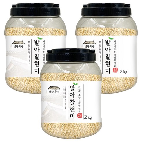 건강곡간 발아찰현미, 2kg, 3개