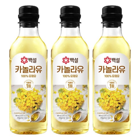 백설 카놀라유, 500ml, 3개