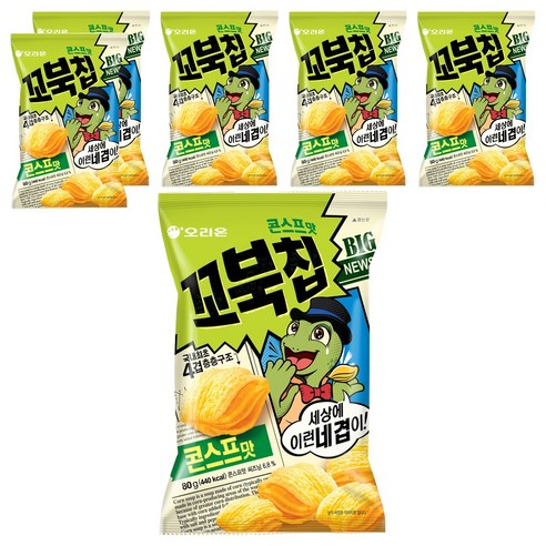 오리온 꼬북칩 콘스프맛, 80g, 6개