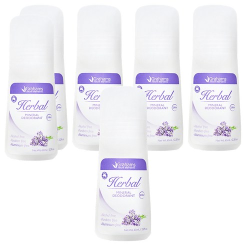 그라함스 그라함스 내추럴 미네랄 데오드란트 허브, 6개, 65ml