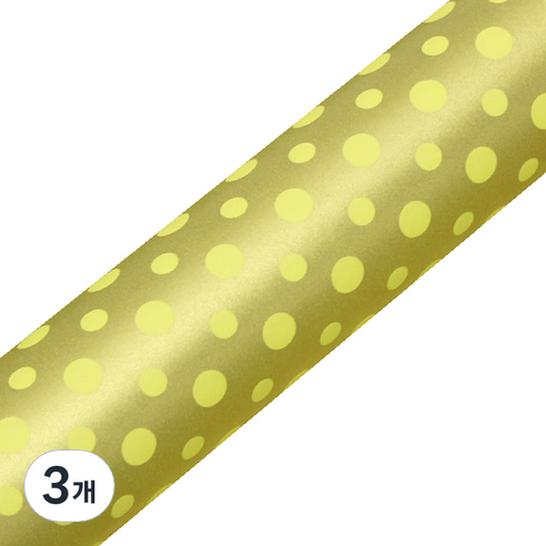 영프라자 더블도트 종이롤 포장지 53cm x 20m, 옐로우, 3개