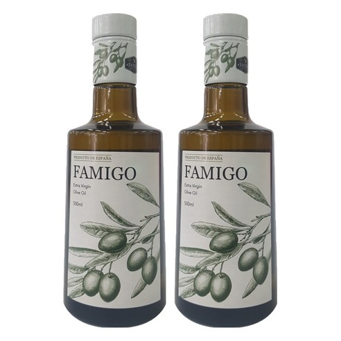 파미고 엑스트라 버진 올리브 오일, 500ml, 2개