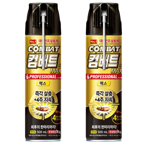 컴배트 프로페셔널 맥스 바퀴용 에어졸, 500ml, 2개