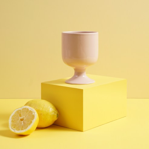 보울보울 국산 볼볼홈파티 고블렛잔 400ml, 파우더핑크, 1개