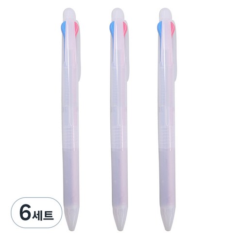 문구담 삼색펜 3p, 검정 + 파랑 + 빨강(삼색펜), 6세트