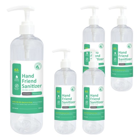 핸드프렌드 세니타이저 겔타입 손소독제, 500ml, 5개