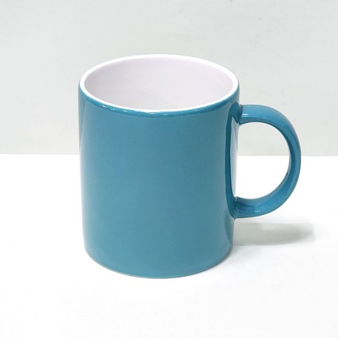 해피정 심플 모던 머그컵 400ml 유광, 에메랄드그린, 1개