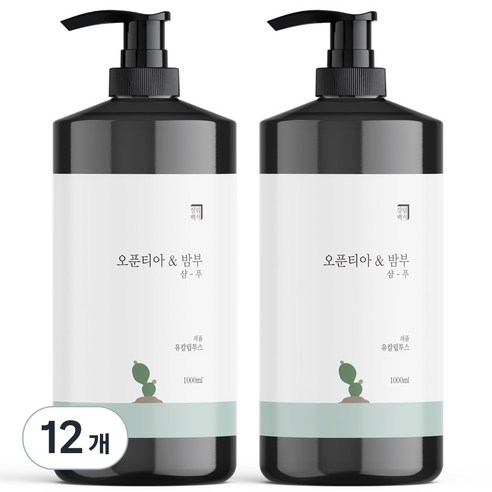 살림백서 오푼티아 앤 밤부 퍼퓸 샴푸 유칼립투스향, 1L, 12개