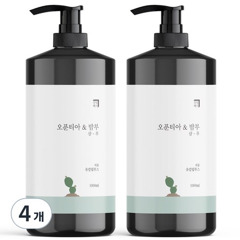 살림백서 오푼티아 앤 밤부 퍼퓸 샴푸 유칼립투스향, 1L, 4개