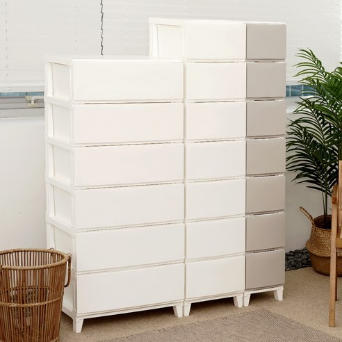 보노하우스 심플리 와이드 서랍장 6단은 효율적인 수납 공간으로 집을 정리할 수 있는 플라스틱 서랍장입니다.