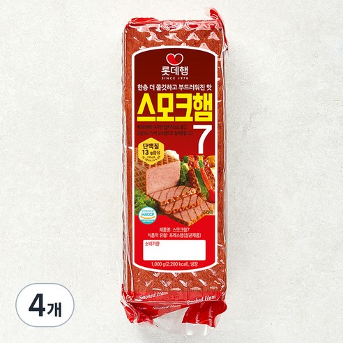 롯데햄 스모크햄, 1kg, 4개
