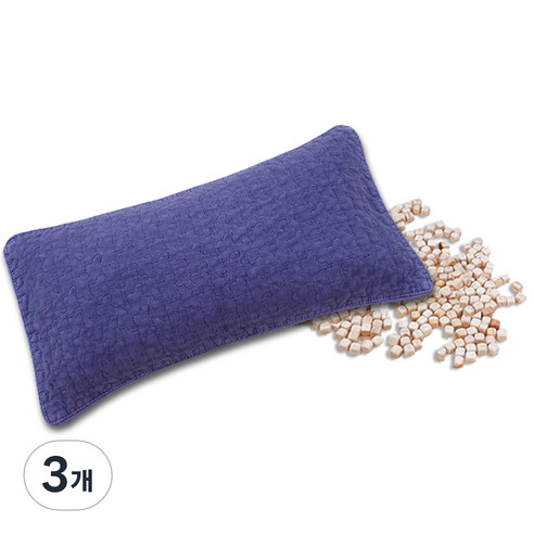 편백아트 프리미엄 편백 큐브칩 베이직 베개, 보라(베개커버), 랜덤발송(속커버), 3개