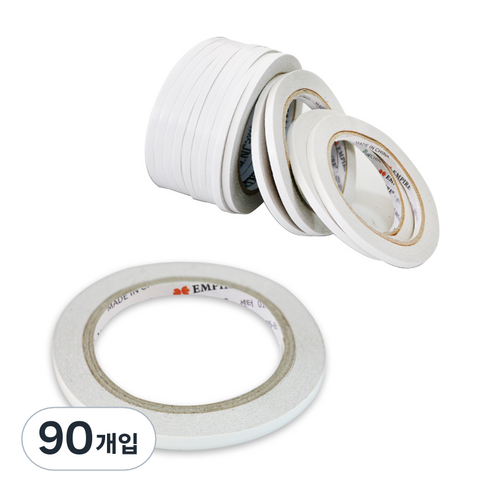 엠파이어 양면테이프 7mm x 20m, 화이트, 90개입