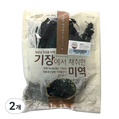 기장물산 기장에서 채취한 미역, 80g, 2개