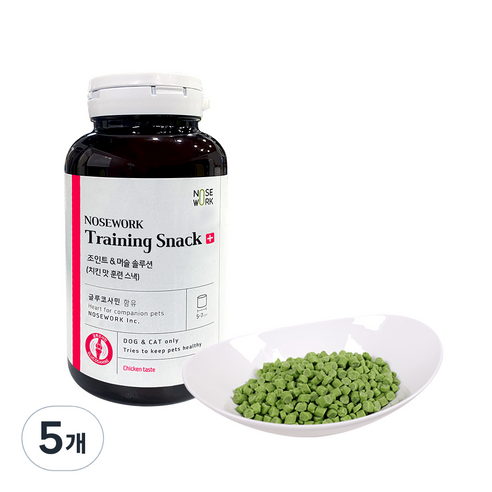노즈워크 트레이닝스낵 강아지간식, 치킨맛, 150g, 5개