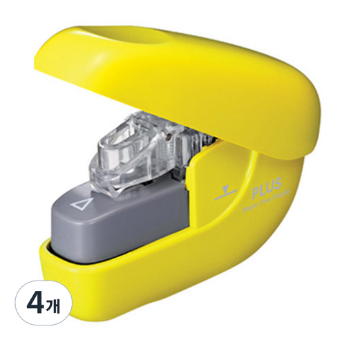 PLUS 페이퍼 클린치 SL106NB, Yellow, 4개