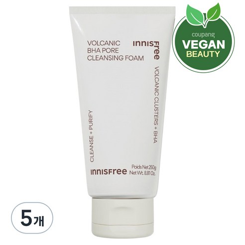 이니스프리 화산송이 BHA 모공 클렌징폼 대용량, 250g, 5개
