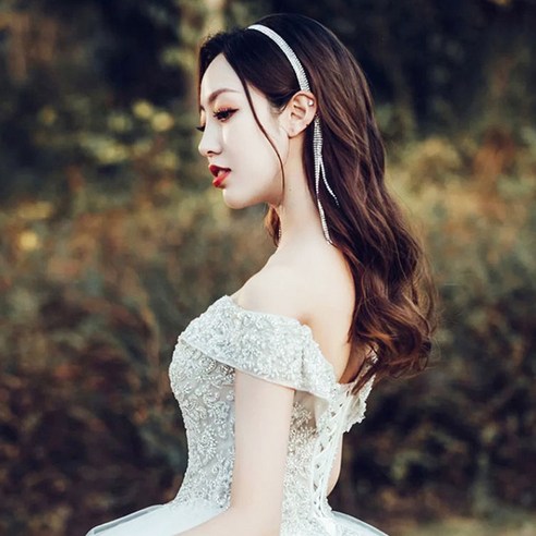 저렴한 가격으로 완성하는 드라마틱한 스타일 변신, 다이아몬드 드롭 럭셔리 큐빅 머리띠
