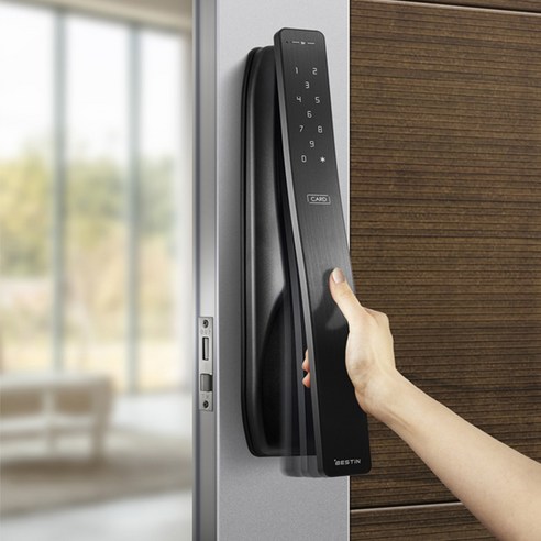 베스틴 원스텝 푸시풀 도어락 IDL-300SWNH, IDL-300SWNH(블랙헤어라인)