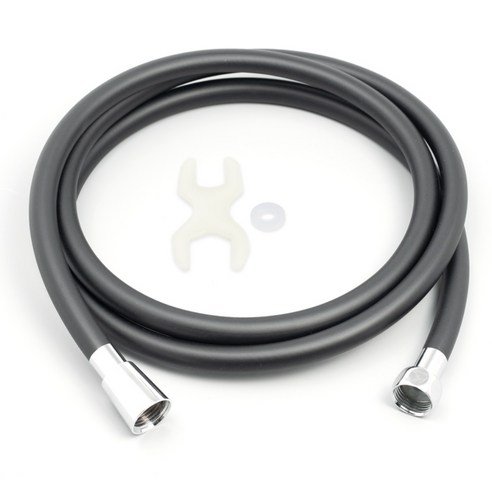 제일바스 물때방지 PVC 샤워호스, 2m, 블랙