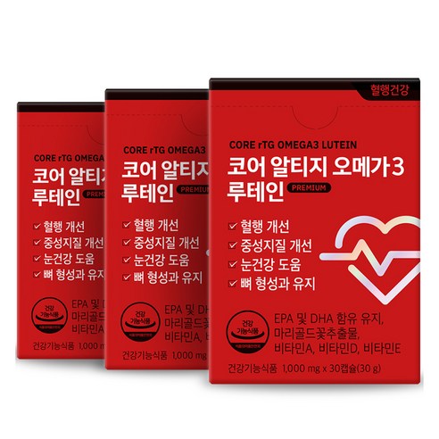 코어 알티지 오메가3 루테인 30g, 3개