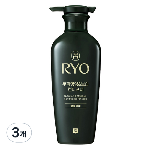 려 두피영양&보습 컨디셔너 발효녹차, 400ml, 3개