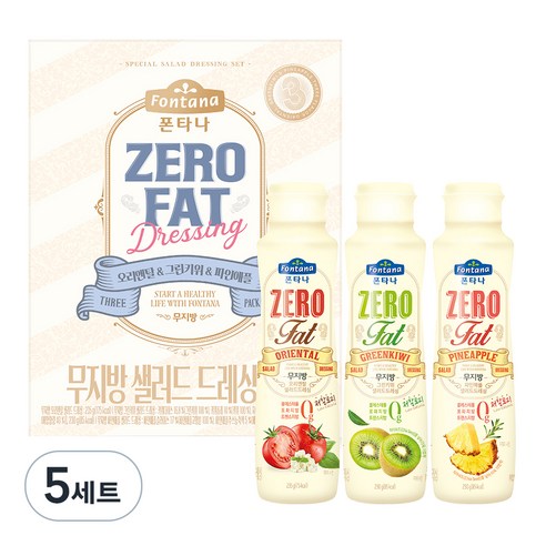 폰타나 무지방 저칼로리 드레싱 오리엔탈 + 그린 키위 + 파인애플 세트, 695g, 5세트