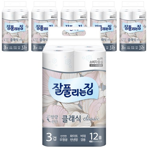 잘풀리는집 3겹 클래식 화장지 27m, 9개입, 1개