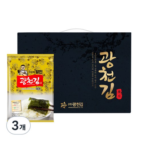 광천김 3대째 달인 재래 전장김 30-1호 선물세트 10p, 3개