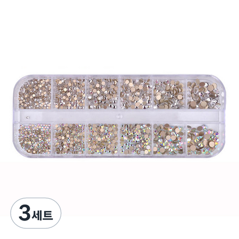 젤네일 크리스탈 반진주 반볼 네일스톤, 07, 3세트
