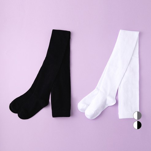 베이스알파에센셜 유아용 베이직 무지 유발 타이즈 2종 세트