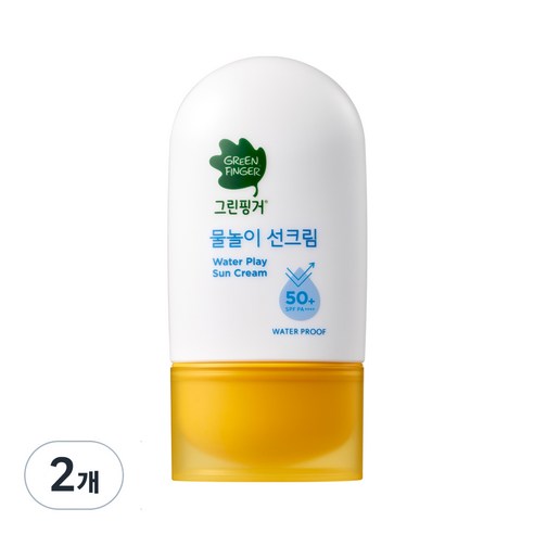 워터프루프선크림 그린핑거 물놀이 선크림 워터프루프 SPF50+ PA++++, 2개, 50ml  Best 5