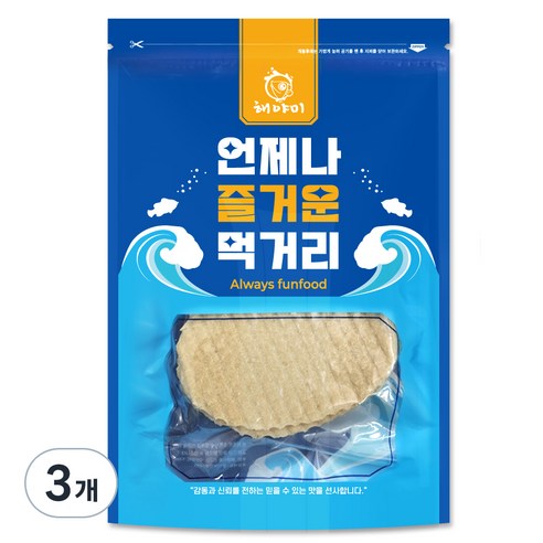 해야미 고함량 튀김쥐포 60장, 520g, 3개