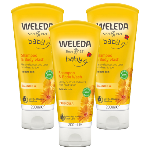 벨레다 카렌듈라 베이비 샴푸 앤 바디워시, 200ml, 3개