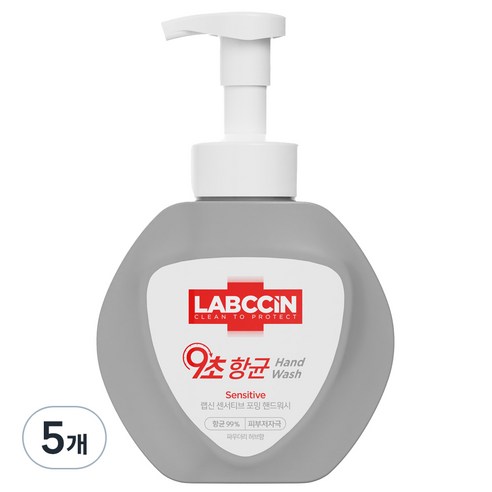 랩신 센서티브 핸드워시 본품, 500ml, 5개